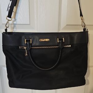 Michael Kors Black Shoulder Bag with Gold Accents